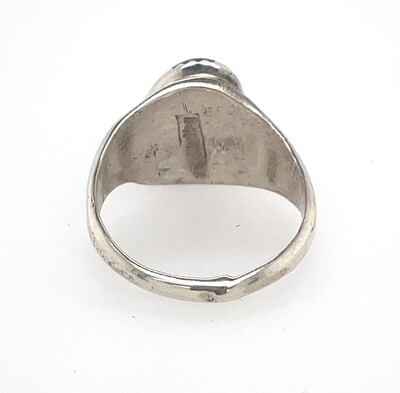 SILVER ONYX RING NAVAJO -RB - SIZE 9
