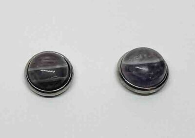 STAINLESS AMETHYST STUD EARRING FJE5E-A
