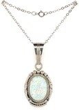 SILVER OPAL PENDANT NAVAJO - SAMUEL YELLOWHAIR