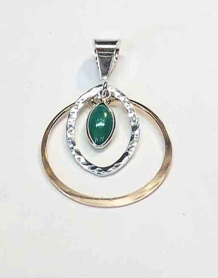 MIXED METALS ONYX PENDANT