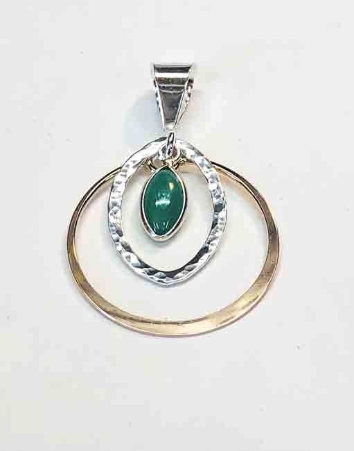MIXED METALS ONYX PENDANT