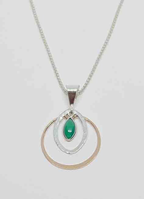 MIXED METALS ONYX PENDANT
