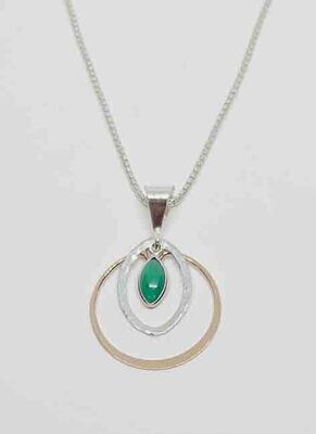 MIXED METALS ONYX PENDANT