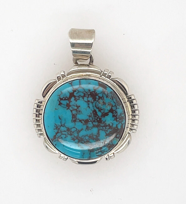 SILVER TURQUOISE PENDANT NAVAJO - GEROLD FRANCISCO