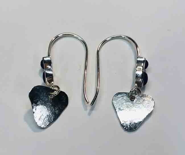SILVER LAPIS EARRINGS