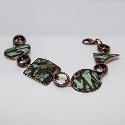 BRONZE PATINA LINK BRACELET KAB079
