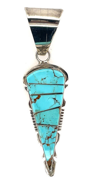 SILVER TURQUOISE PENDANT NAVAJO - STEVE FRANCISCO