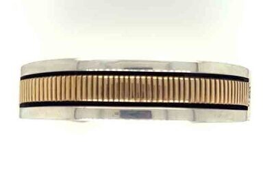 SILVER/14KT GOLD CUFF BRACELET NAVAJO - BRUCE MORGAN