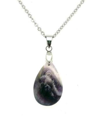 STAINLESS AMETHYST NECKLACE FJN139
