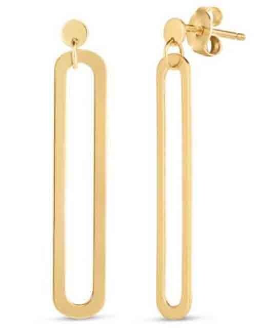 14K GOLD PAPERCLIP EARRINGS
