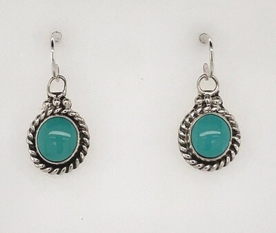 SILVER TURQUOISE EARRINGS NAVAJO-JAN MARIANO SILVER TURQUOISE EARRINGS NAVAJO-JAN MARIANO