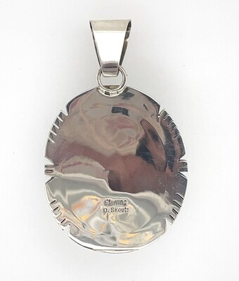 SILVER TURQUOISE PENDANT NAVAJO - DAVE SKEETS