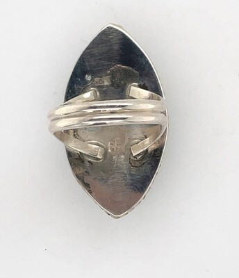 SILVER TURQUOISE RING NAVAJO-BRANDON ETCITTY - SIZE 9