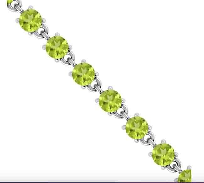 SILVER TEARDROP PERIDOT LINK BRACELET