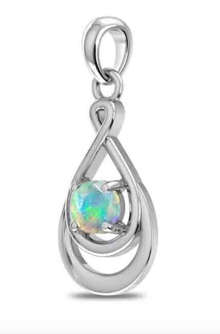 SILVER OPAL TEARDROP PENDANT