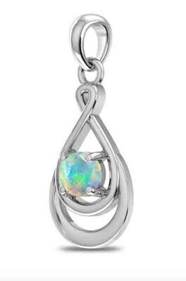 SILVER OPAL TEARDROP PENDANT