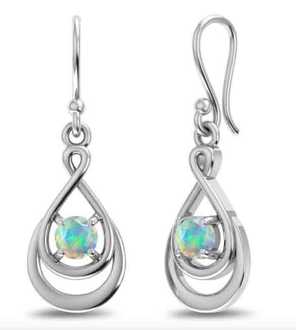 SILVER OPAL TEARDROP EARRINGS