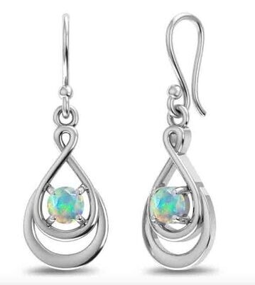 SILVER OPAL TEARDROP EARRINGS