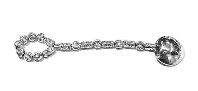 SILVER 3&quot; BUTTON NECKLACE EXTENDER