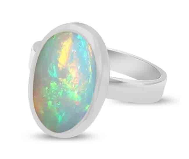 SILVER OPAL RING SIZE 7