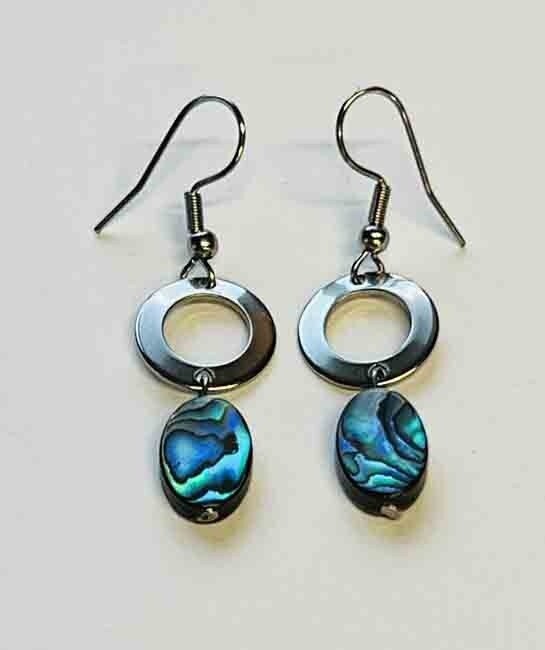 STAINLESS ABALONE EARRINGS FJESD