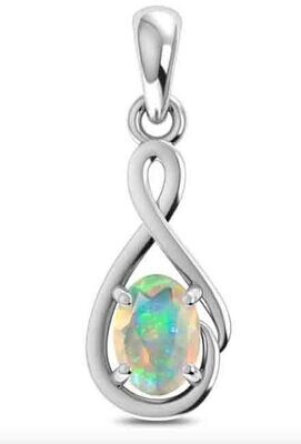 SILVER OPAL INFINITY PENDANT