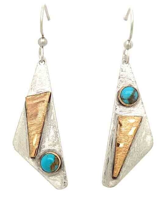 MIXED METALS TURQUOISE EARRINGS