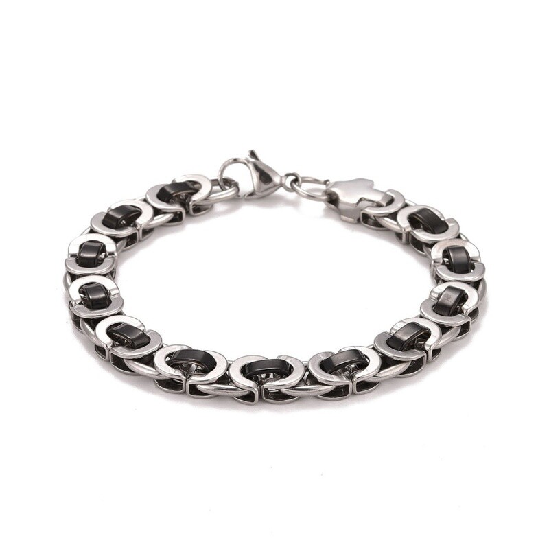 STAINLESS BYZANTINE LINK BRACELET FJB77