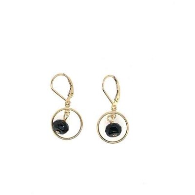 GOLD-FILLED ONYX BEAD EARRINGS