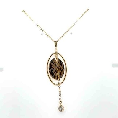 GOLD FILLED HAMMERED CZ NECKLACE