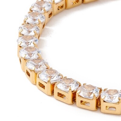 GOLD STAINLESS CZ TENNIS BRACELET 7" TO 8"