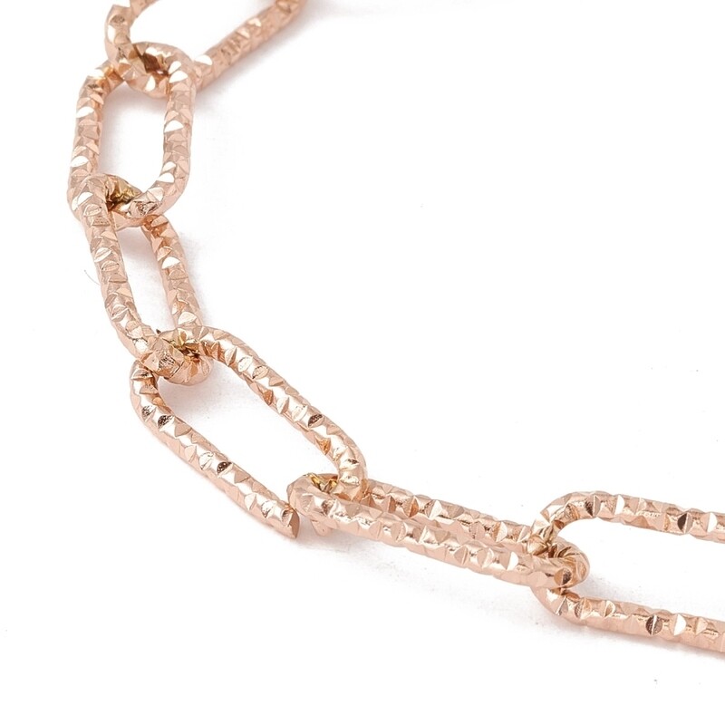 ROSE STAINLESS TEXTURED PAPERCLIP BRACELET