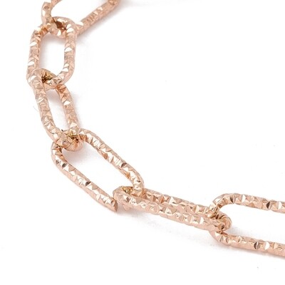 ROSE STAINLESS TEXTURED PAPERCLIP BRACELET
