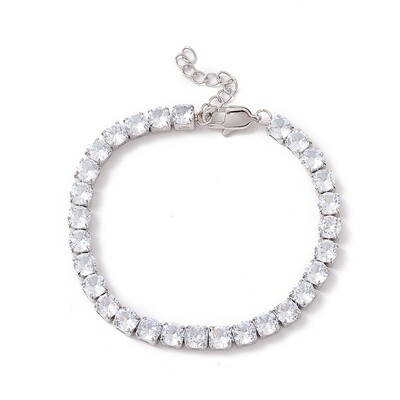 STAINLESS CZ TENNIS BRACELET 7&quot; TO 8&quot;
