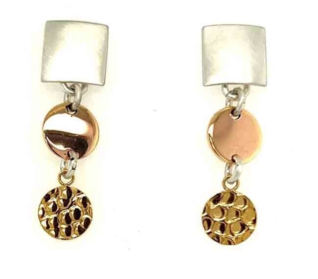 MIXED METALS LINKED EARRINGS