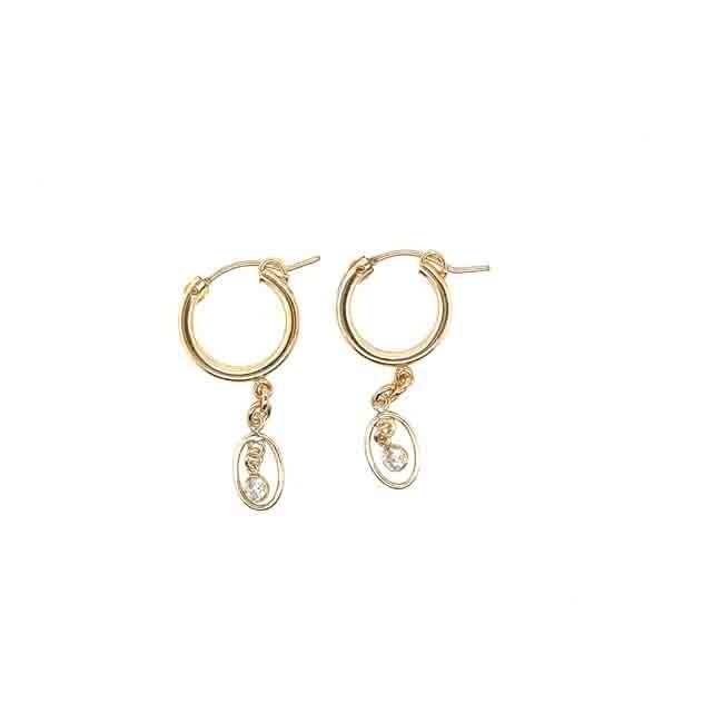 GOLD-FILLED CZ HOOP EARRINGS