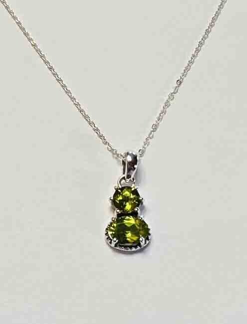 SILVER DOUBLE PERIDOT NECKLACE