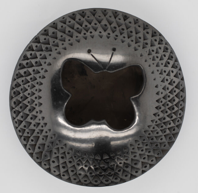 MATA ORTIZ BLACK BUTTERFLY BOWL 3.75&quot; x 1.50&quot;