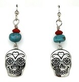 SILVER SUGAR SKULL EARRINGS