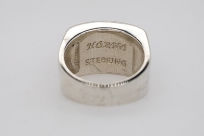 SILVER INLAY ARROW RING NAVAJO - WILSON DAWES SIZE-9