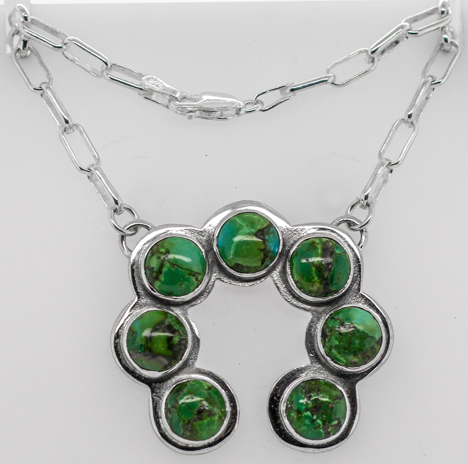 SILVER TURQUOISE NAJA NECKLACE - NAVAJO - RB