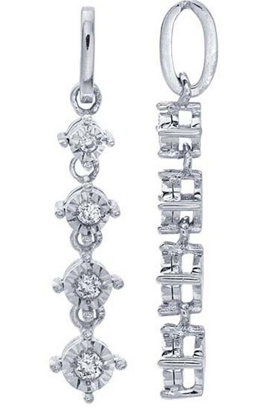 14K GOLD 4-DIAMOND DROP NECKLACE W/BOX CHAIN 18" 14K GOLD 4-DIAMOND DROP NECKLACE W/BOX CHAIN 18"