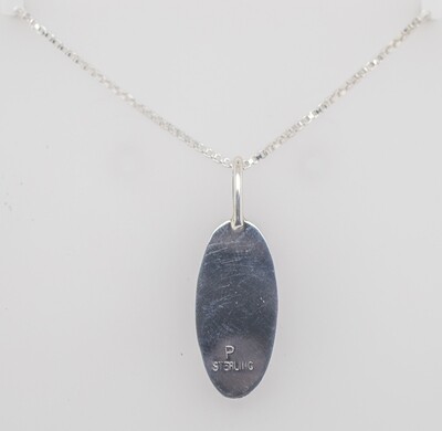 SILVER BLUE OPAL PENDANT - NAVAJO - PRISCILLA SMITH
