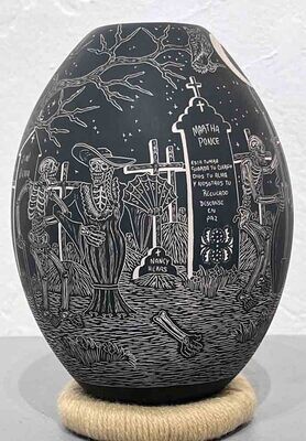 MATA ORTIZ DAY OF THE DEAD -&quot;NIGHT TIME&quot;-GABRILLA PERZ DE MARTINEZ &amp; H. JAVIER MARTINEZ MENDEZ-7&quot; x 4&quot;