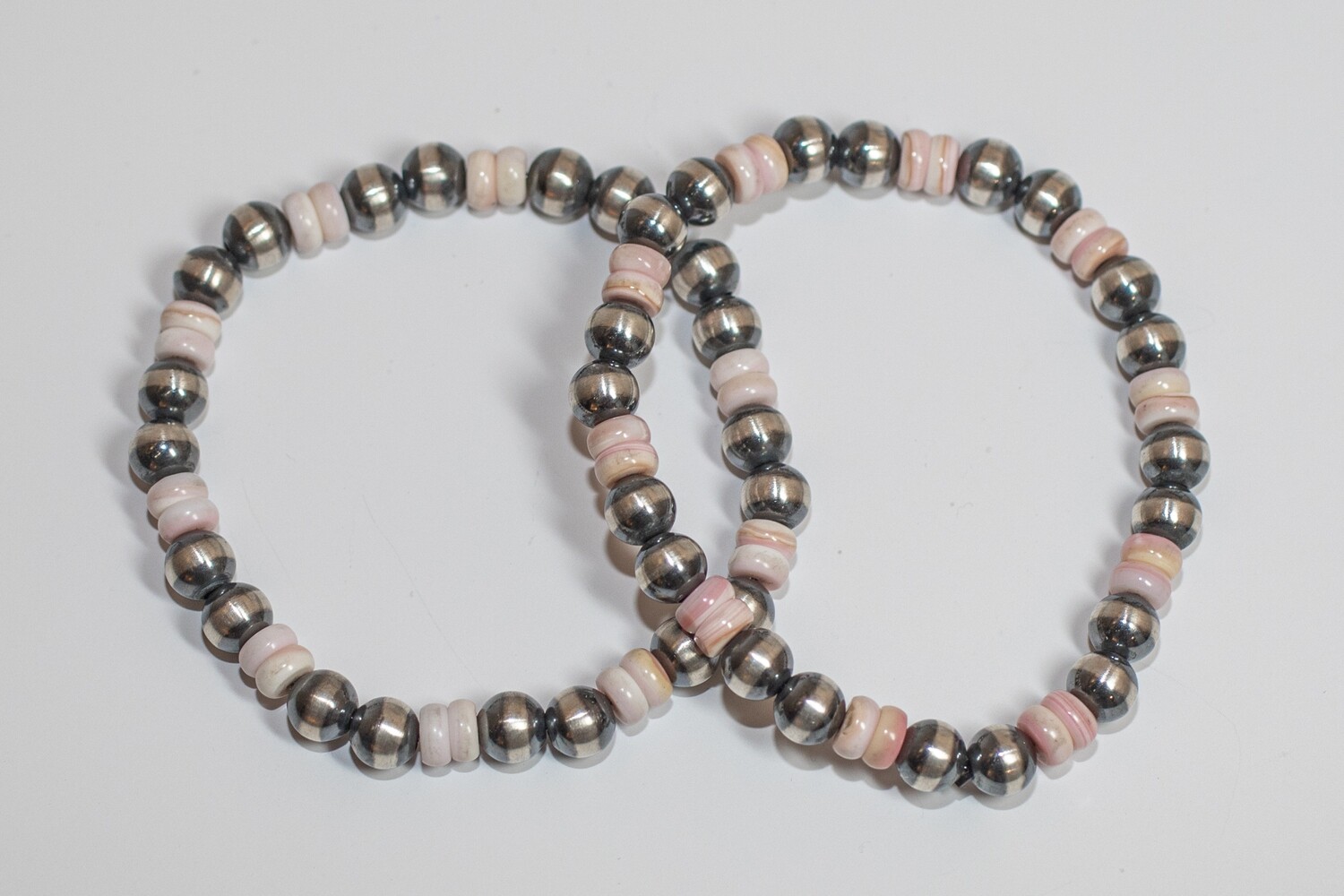 SILVER PINK CONCH &amp; NAVAJO PEARLS BRACELET - NAVJAO - JAN MARIANO