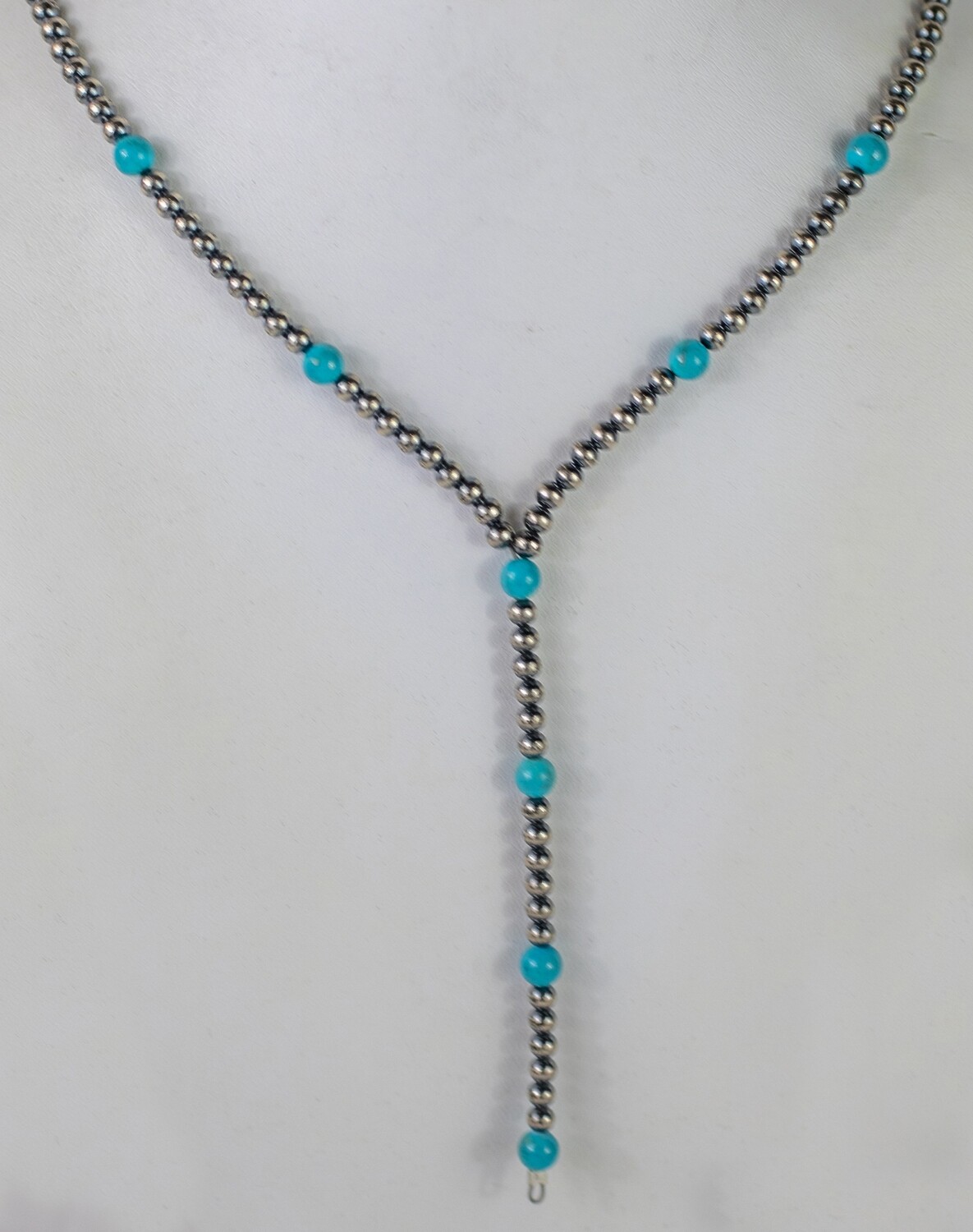 SILVER TURQUOISE &amp; NAVAJO PEARLS NECKLACE - NAVAJO - MASON LEE