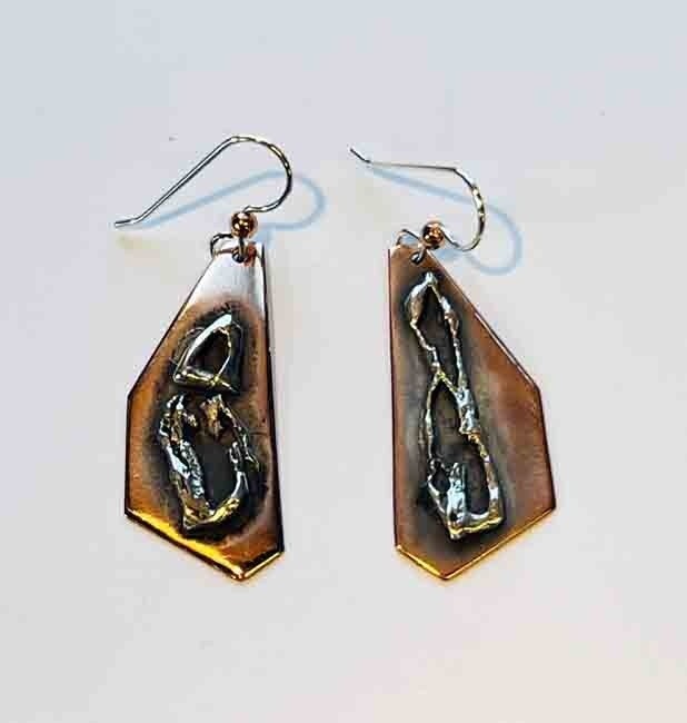 MIXED METALS CACTUS ABSTRACT EARRINGS