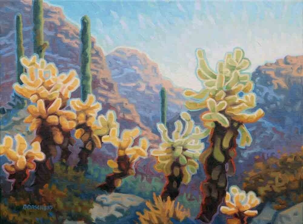 &quot;CANYON CHOLLA&quot; 12&quot; X 16&quot; Oil on  Canvas