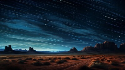 STREAMING NIGHT 16&quot; X 30&quot; Acrylic on Metal