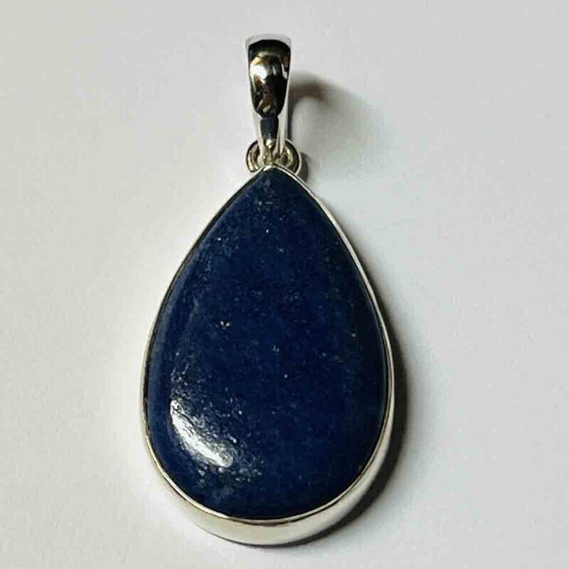 SILVER LAPIS TEARDROP PENDANT